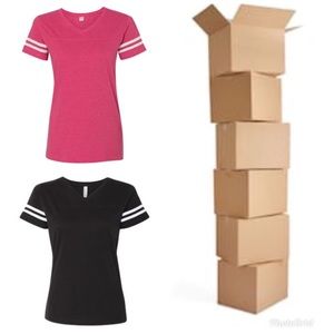 Case of 100 Ladies Football Tee.